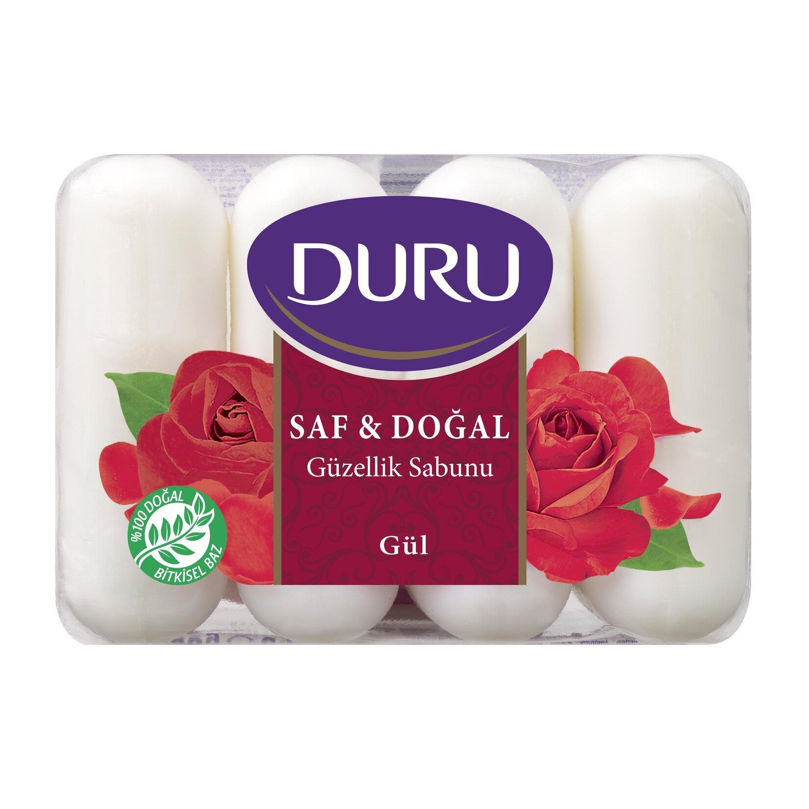 Katı, Sıvı SabunDuru Saf ve Doğal Gül Güzellik Sabunu 4*70 gr