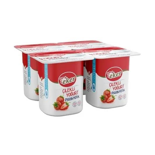 Meyveli YoğurtEker Cıleklı  Probıyotık Yoğurt 4*100 Gr