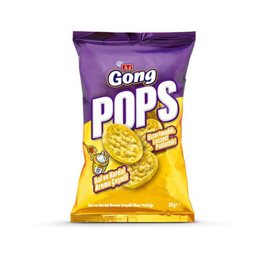 CipsEti Gong Pops Bal ve Hardal Aroma Çeşnili 80 gr