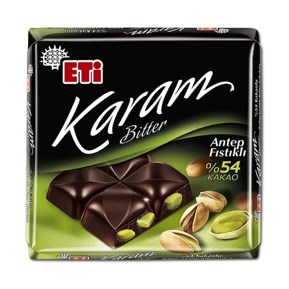 Eti Karam Antep Fıstıklı Bitter 60 Gr %54 Kakao