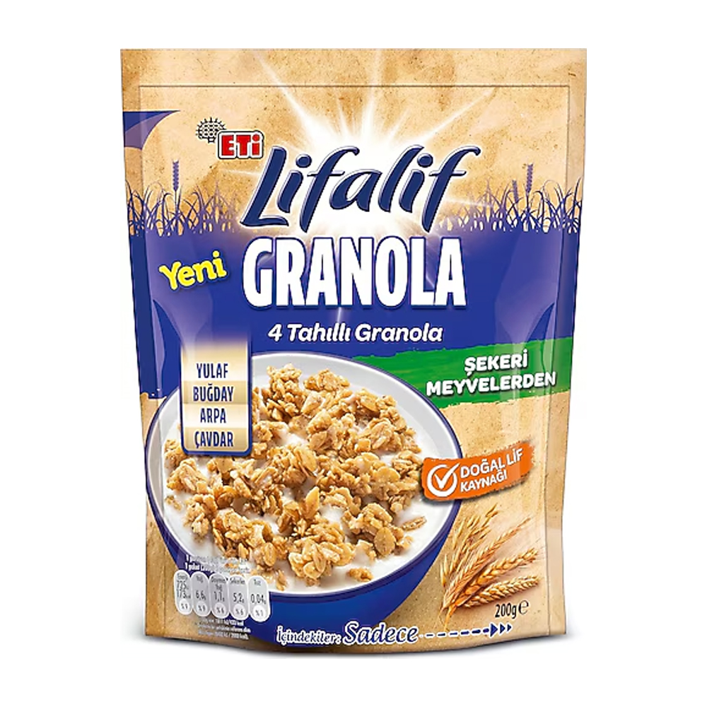 MüsliEti Lifalif Granola 4 Tahıllı 200 Gr