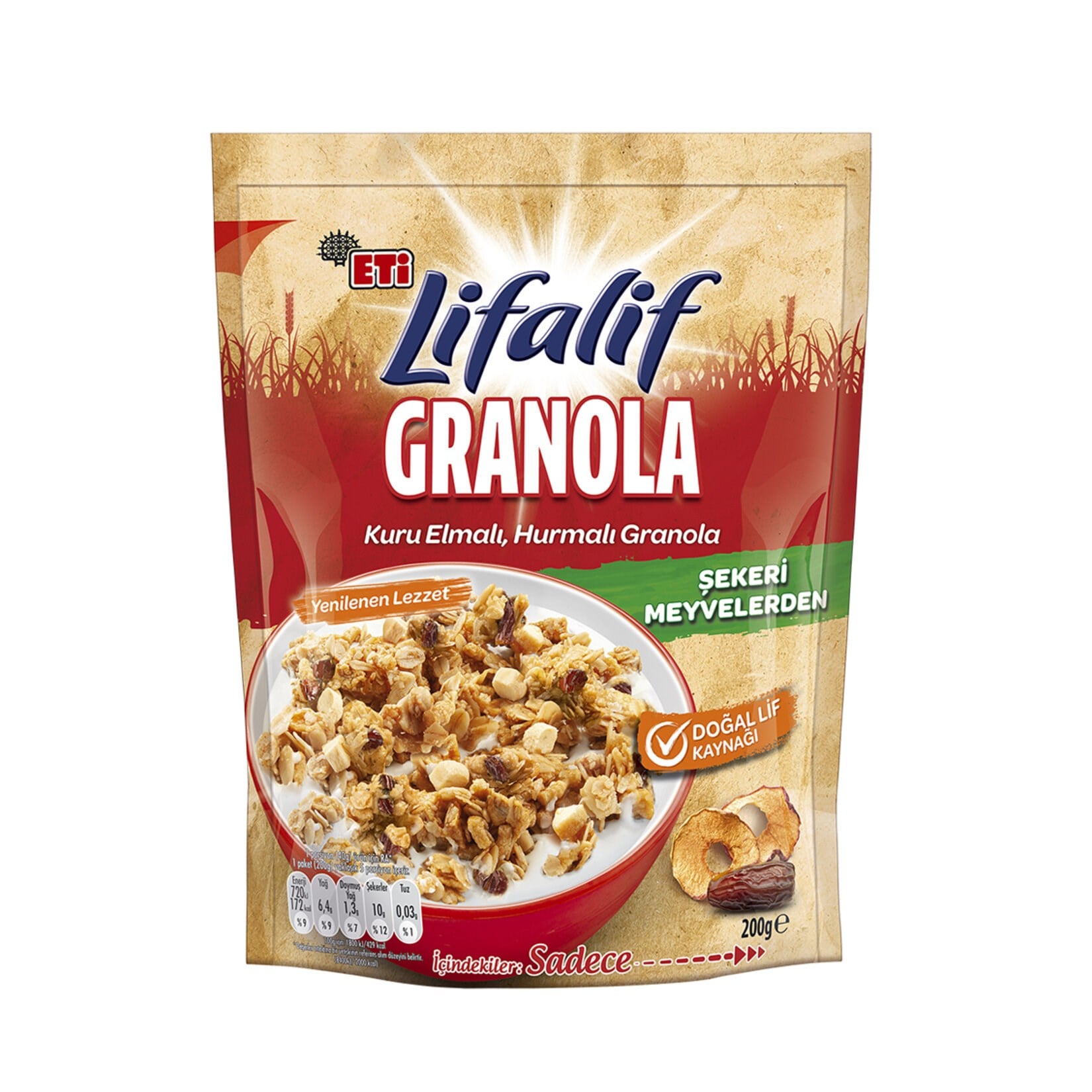 MüsliEti Lifalif Granola Kuru Elmalı Hurmalı 200 g