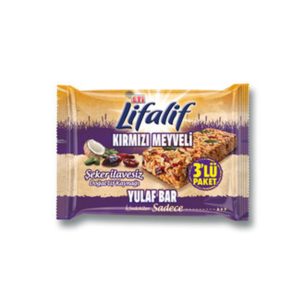 Bar KaplamalılarEti Lıfalıf Yulaf  Bar Kırmızı Meyve 3*35 Gr