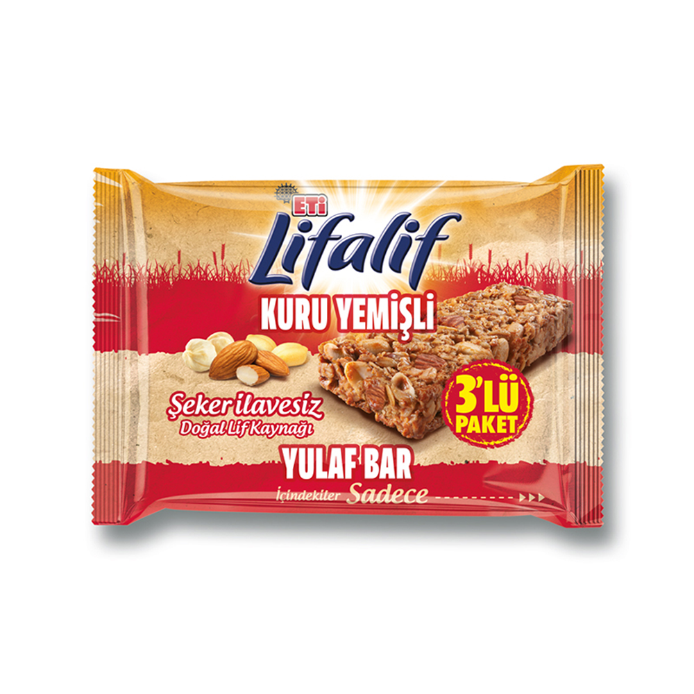 Bar KaplamalılarEti Lifalif Yulaf Bar Kuru Yemişli 3*35 Gr