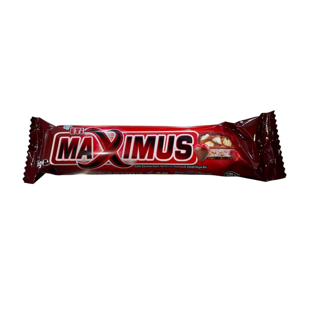 ÇikolataEti Maxımus 36 Gr Çilekli Yer Fıstıklı Karamelli Nuga Bar