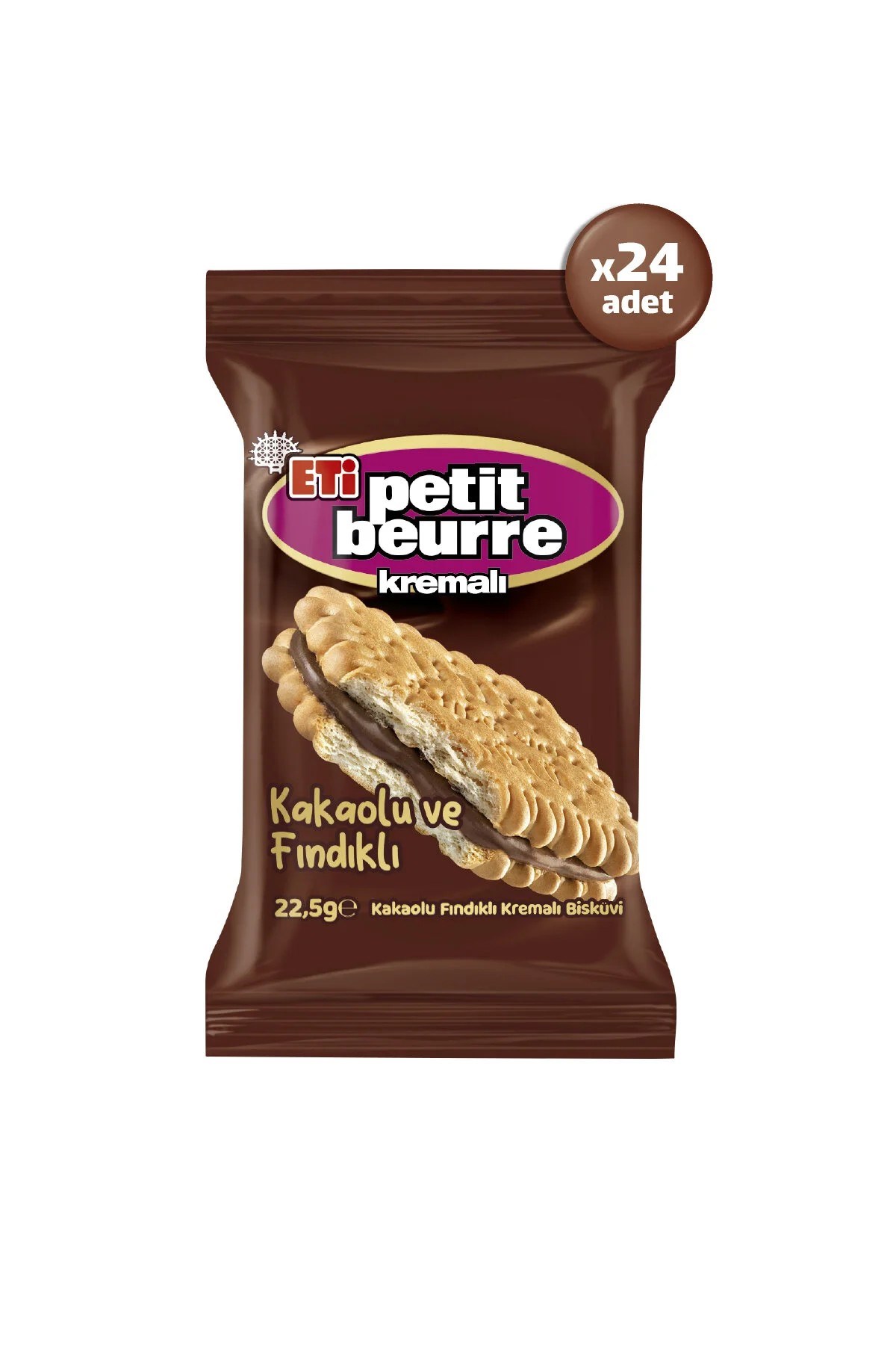 BisküviEti Petit Beurre Kakaolu Fındıklı Kremalı Bisküvi 22.5 g