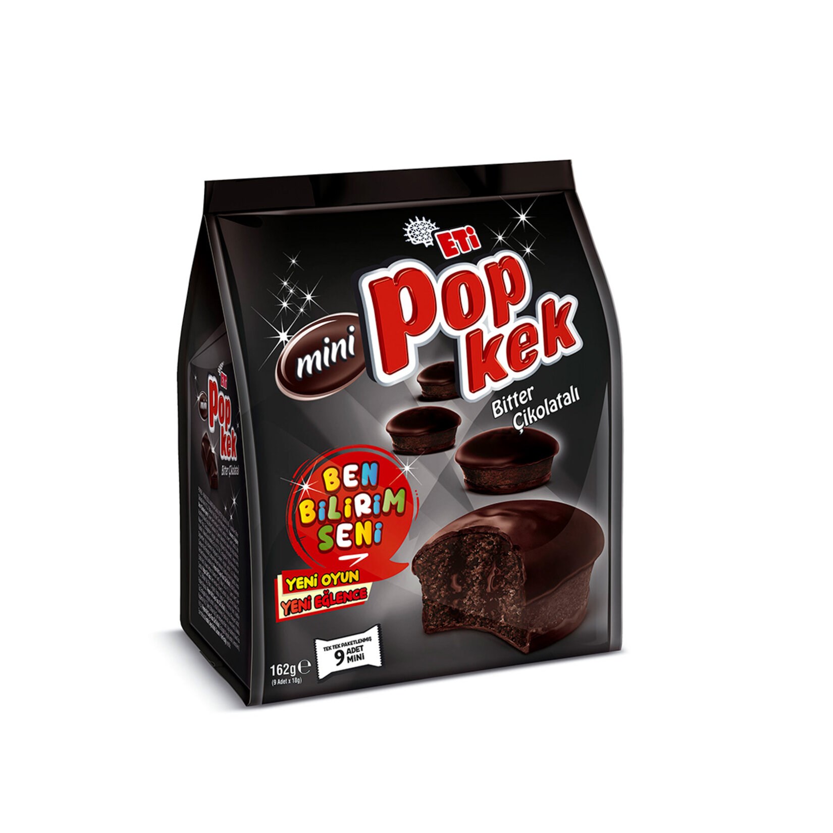 KekEti Popkek Mini Bitter Cikolatalı 9 lu 162 g