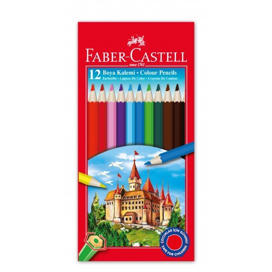 Kırtasiye, Ofis MalzemeleriFaber Catell Kuru Boya Kalemi 12 li Tam Boy