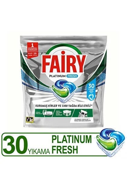 Bulaşık Makinesi TabletiFairy Bulaşık Makinesi Kapsülü Platinum Fresh 30 lu