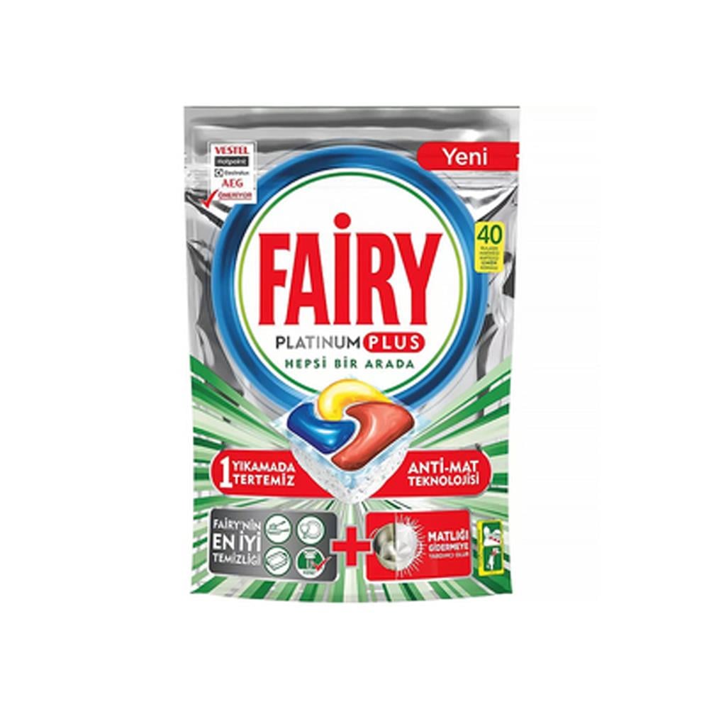 Bulaşık Makinesi TabletiFairy Tablet Platinum Plus Hepsi Bir Arada 40 Adet