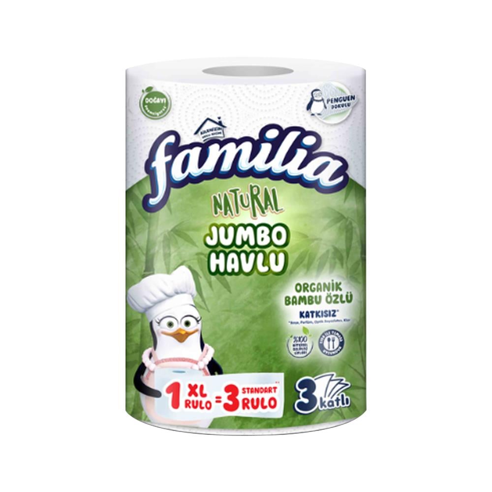 Kağıt HavluFamilia Natural Jumbo Kağıt Havlu 3 Katlı