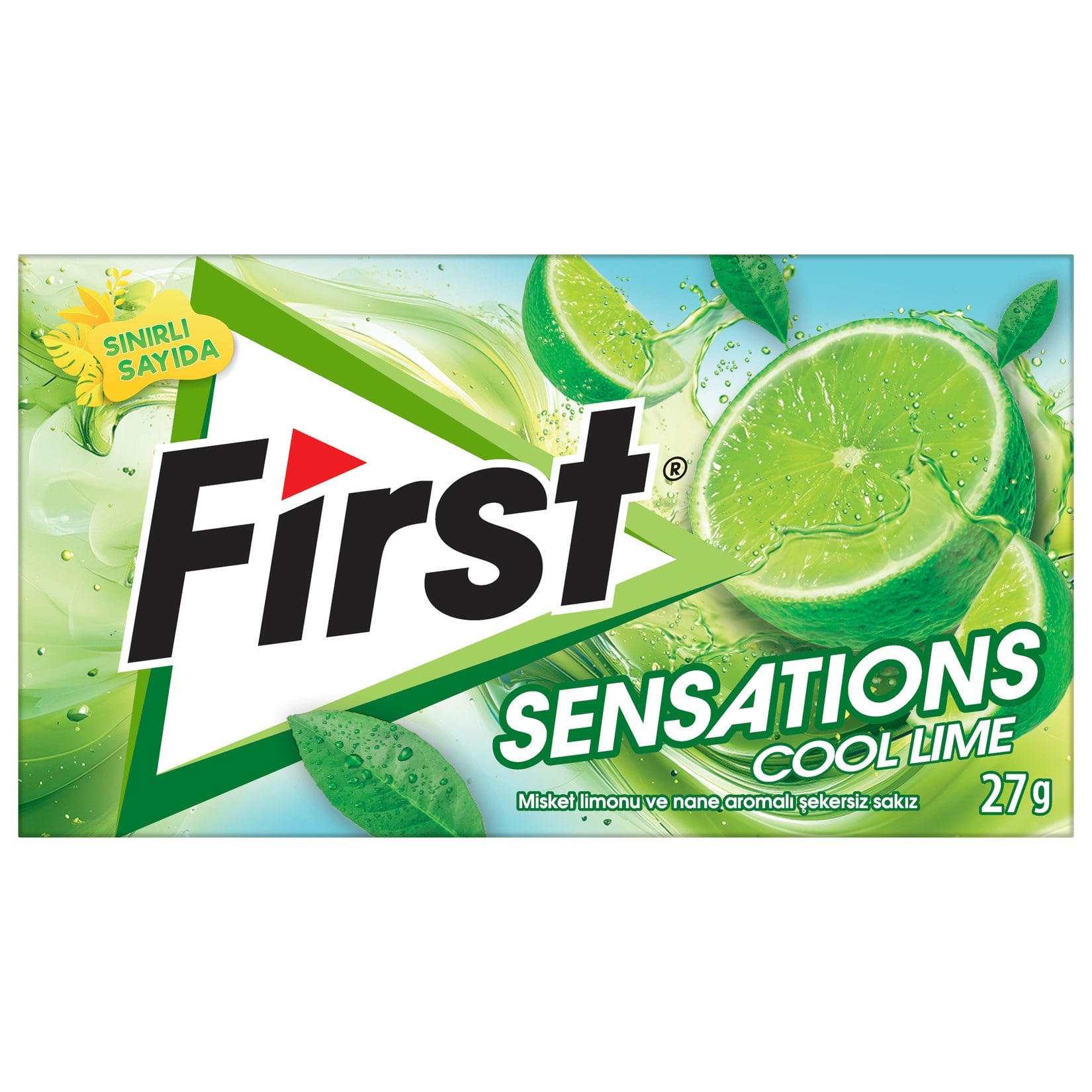SakızFirst Sensation Cool Lime Aromalı Zarf Sakız 27 g