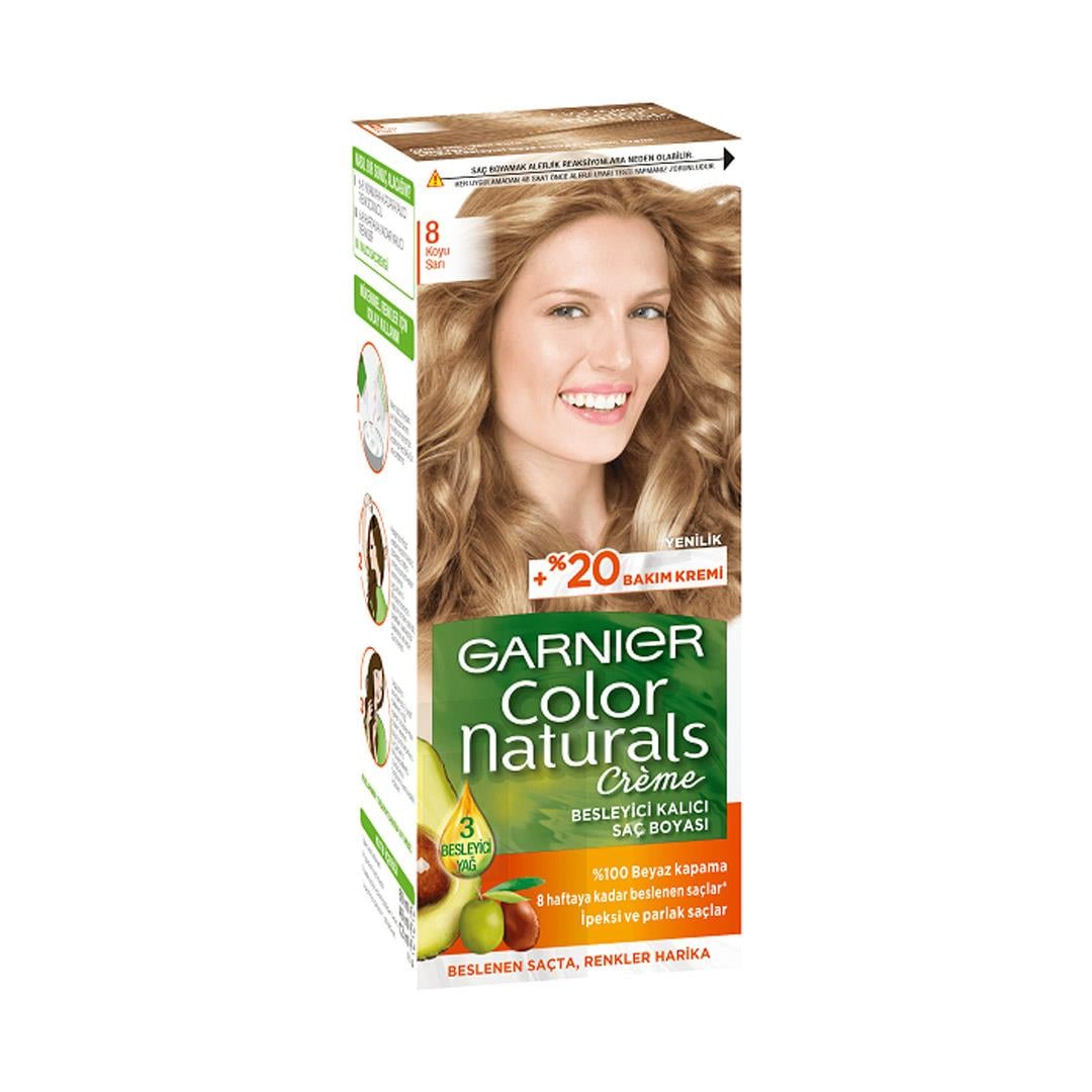 Saç BoyasıGarnier Colornat Boya Koyu Sarı Krem Boya No:8