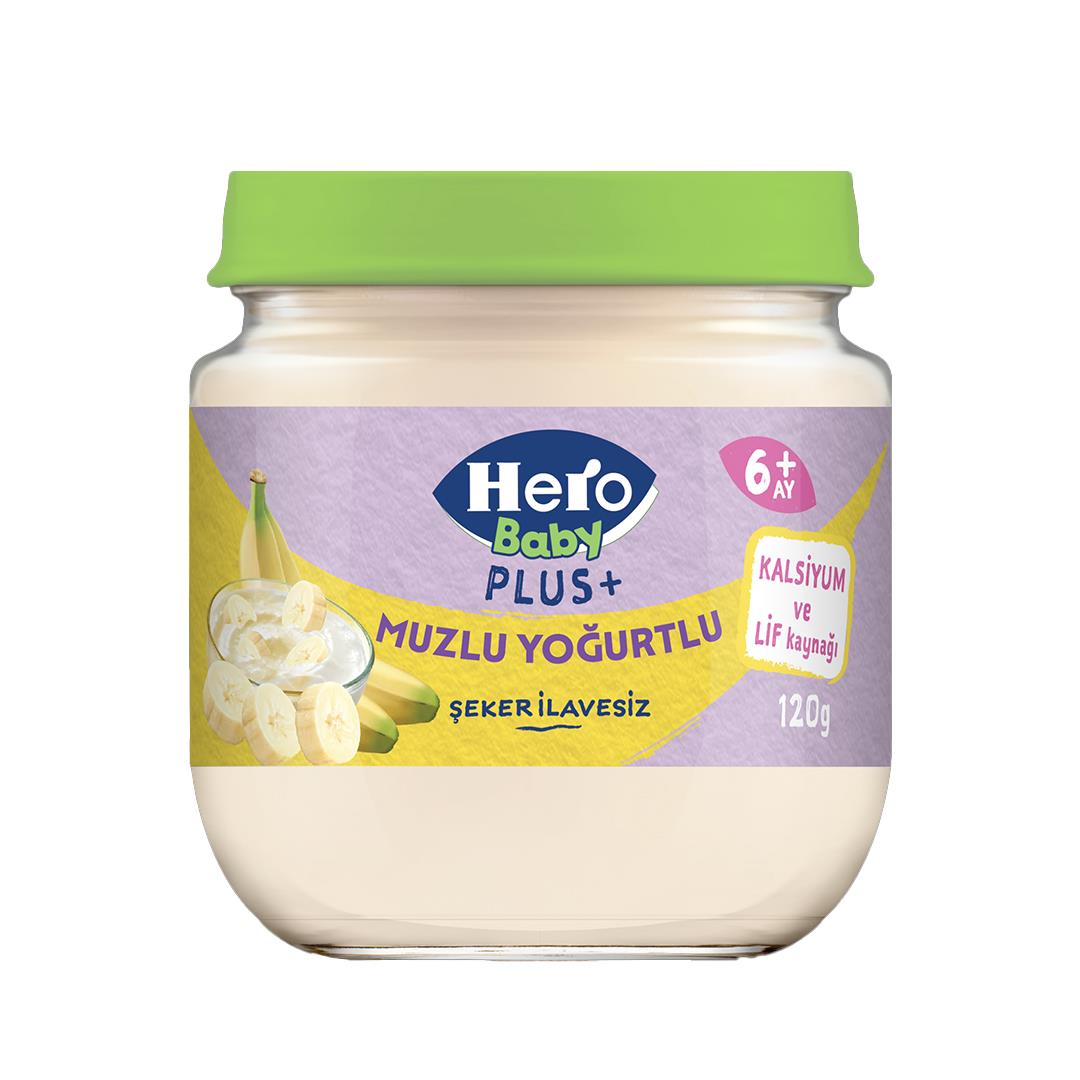 Bebek MamasıHero Baby Plus Muzlu Yoğurtlu Kavanoz Maması 120Gr