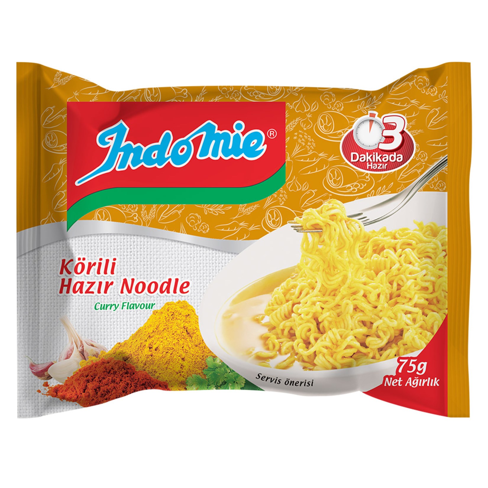 Makarnaİndomie Makarna Köri Çeşnili 75 Gr