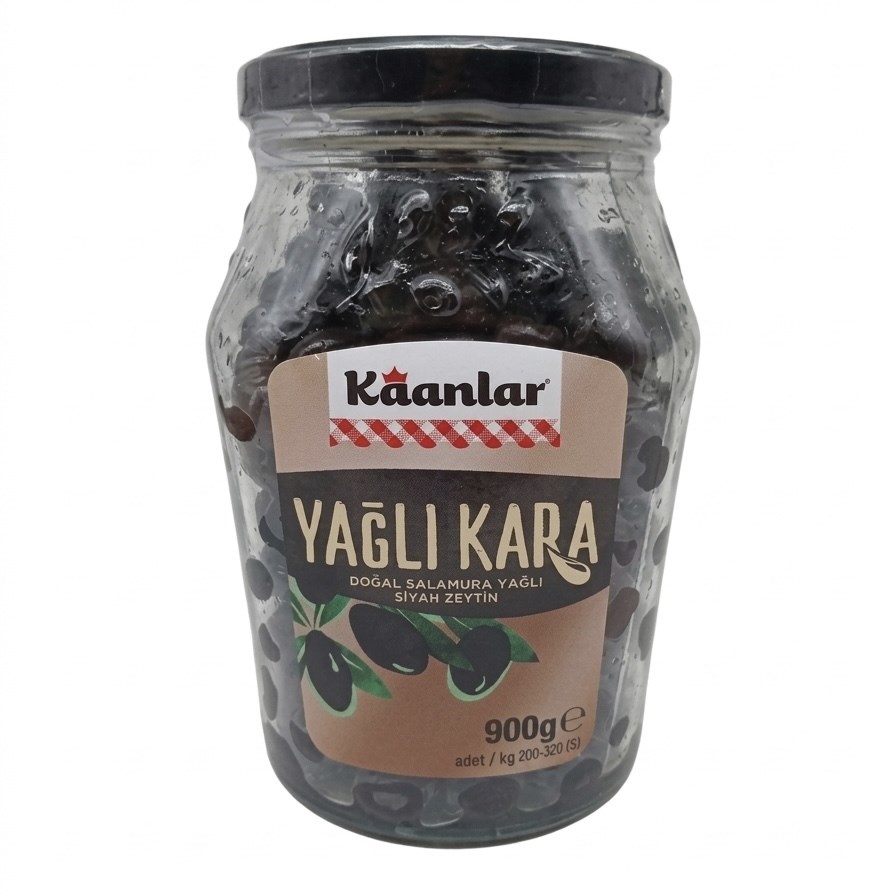 Siyah ZeytinKaanlar Doğal Yağlı Siyah Zeytin 900 g