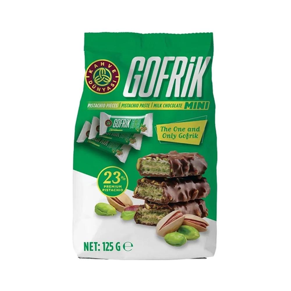 GofretKahve Dünyası Gofrik Antep Fıstıklı Sütlü Gofret Mini 125 g