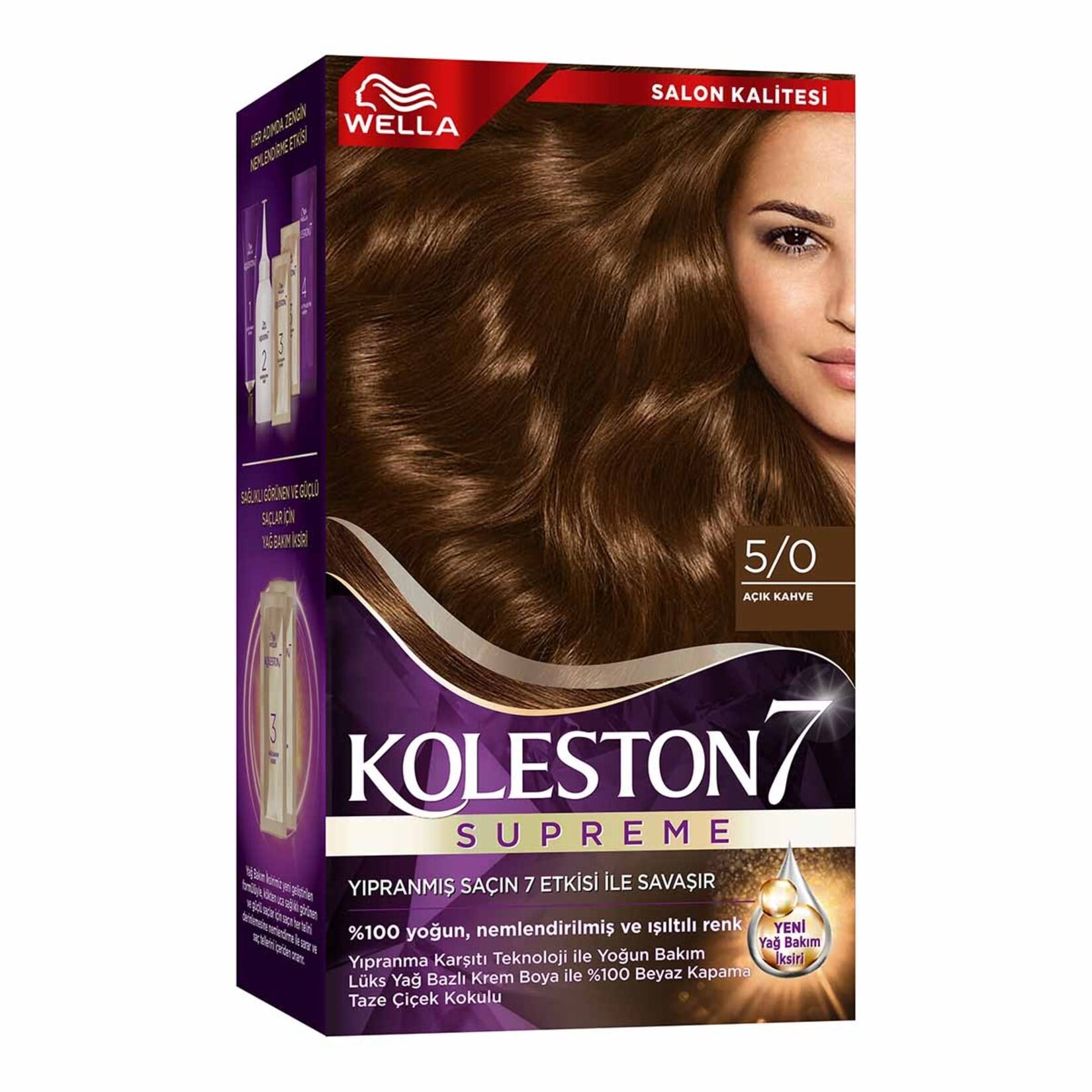 Saç BoyasıKoleston Set Boya 5/0 Açık Kahve