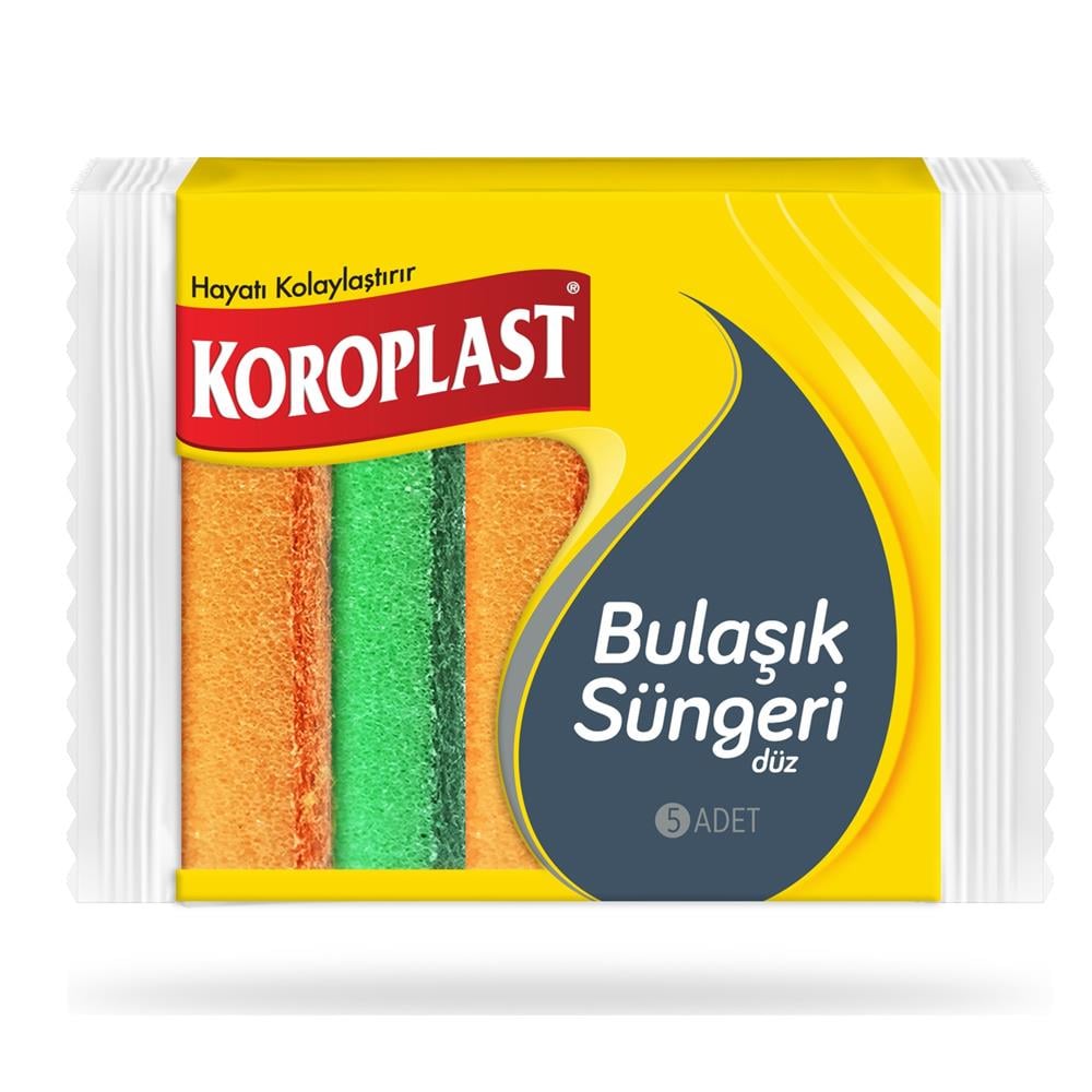 Bulaşık SüngeriKoroplast Bulaşık Süngeri 5li Düz