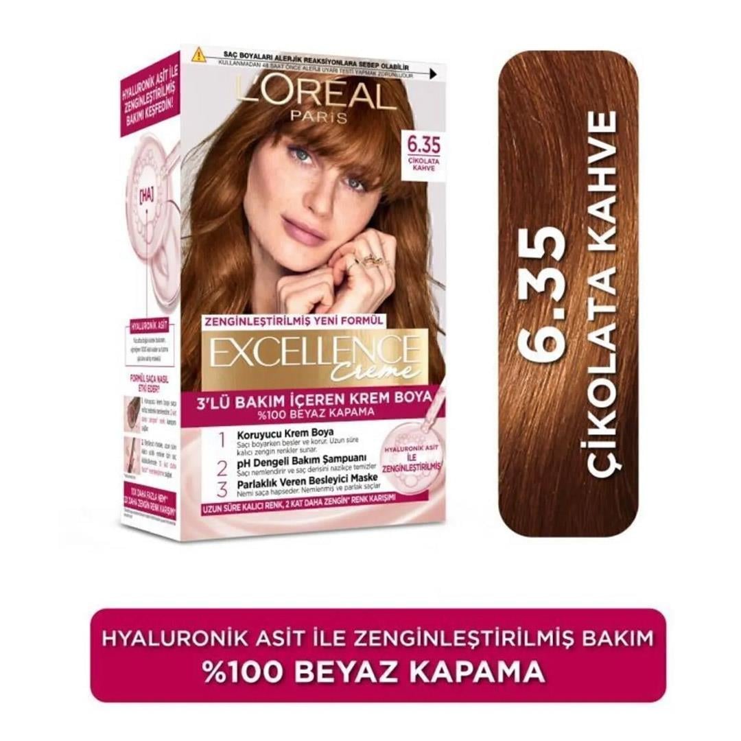 Saç BoyasıLoreal Paris Excellence Creme Saç Boyası 6.35 Çikolata Kahve