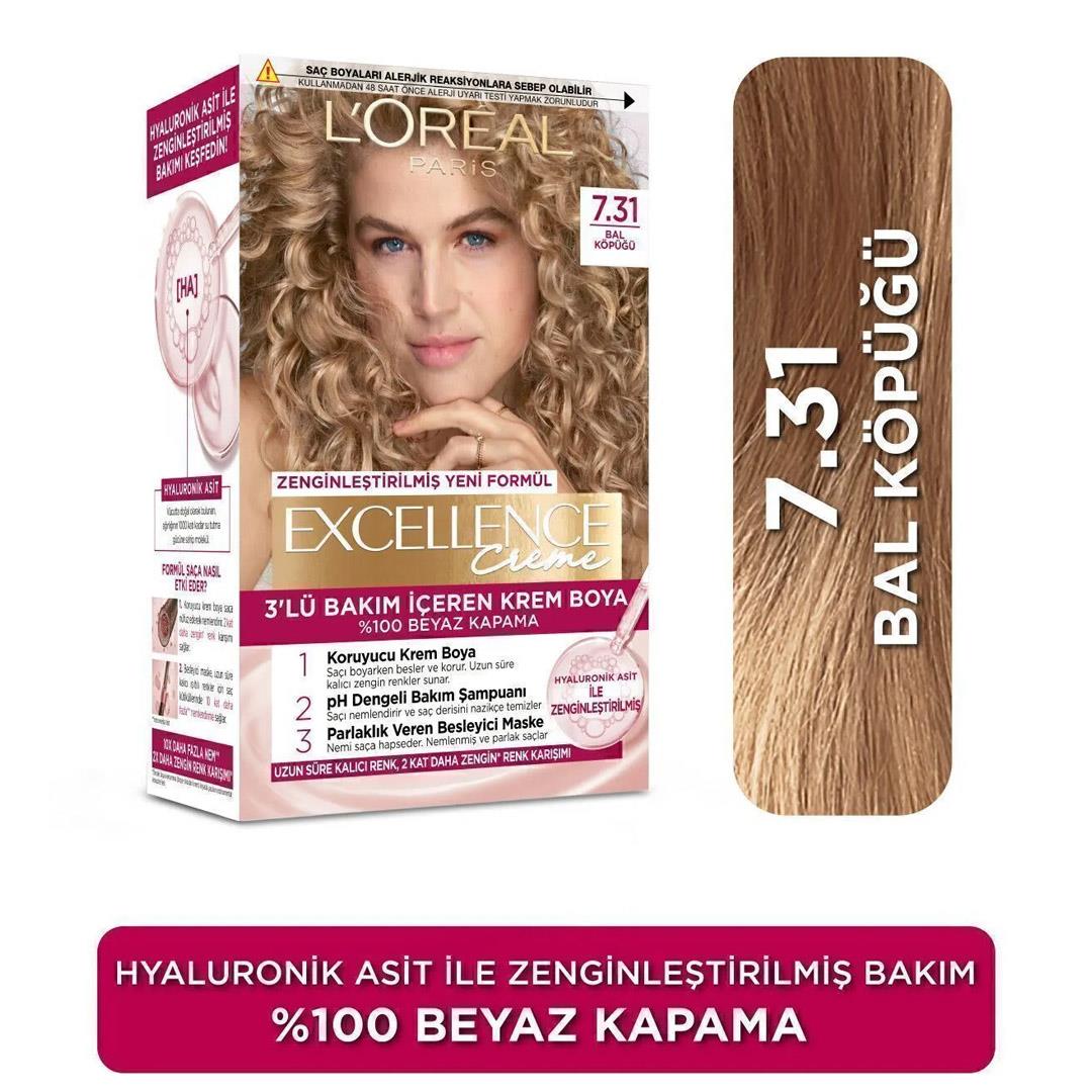 Saç BoyasıLoreal Paris Excellence Creme Saç Boyası 7.31 Bal Köpüğü