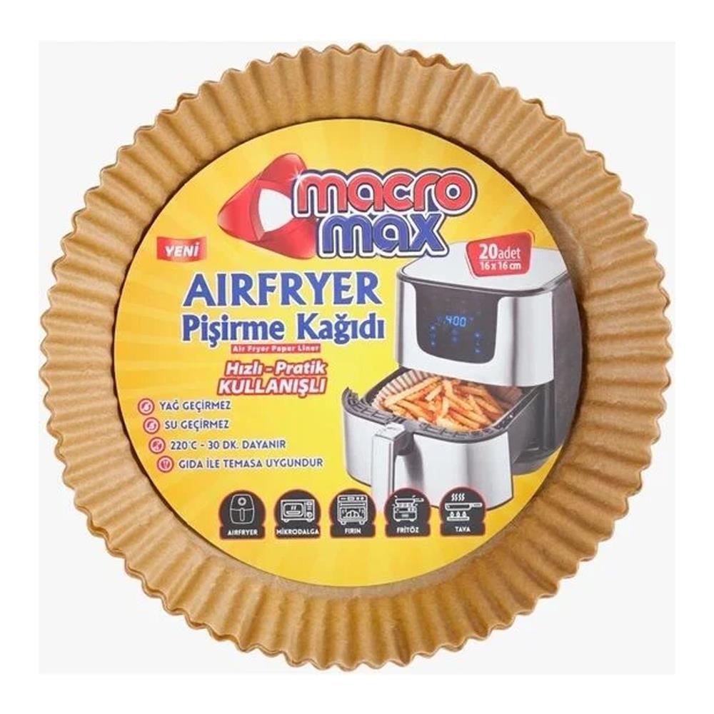 Pişirme KağıdıMacromax Airfryer Pişirme Kağıdı 16*16 CM 20 Li