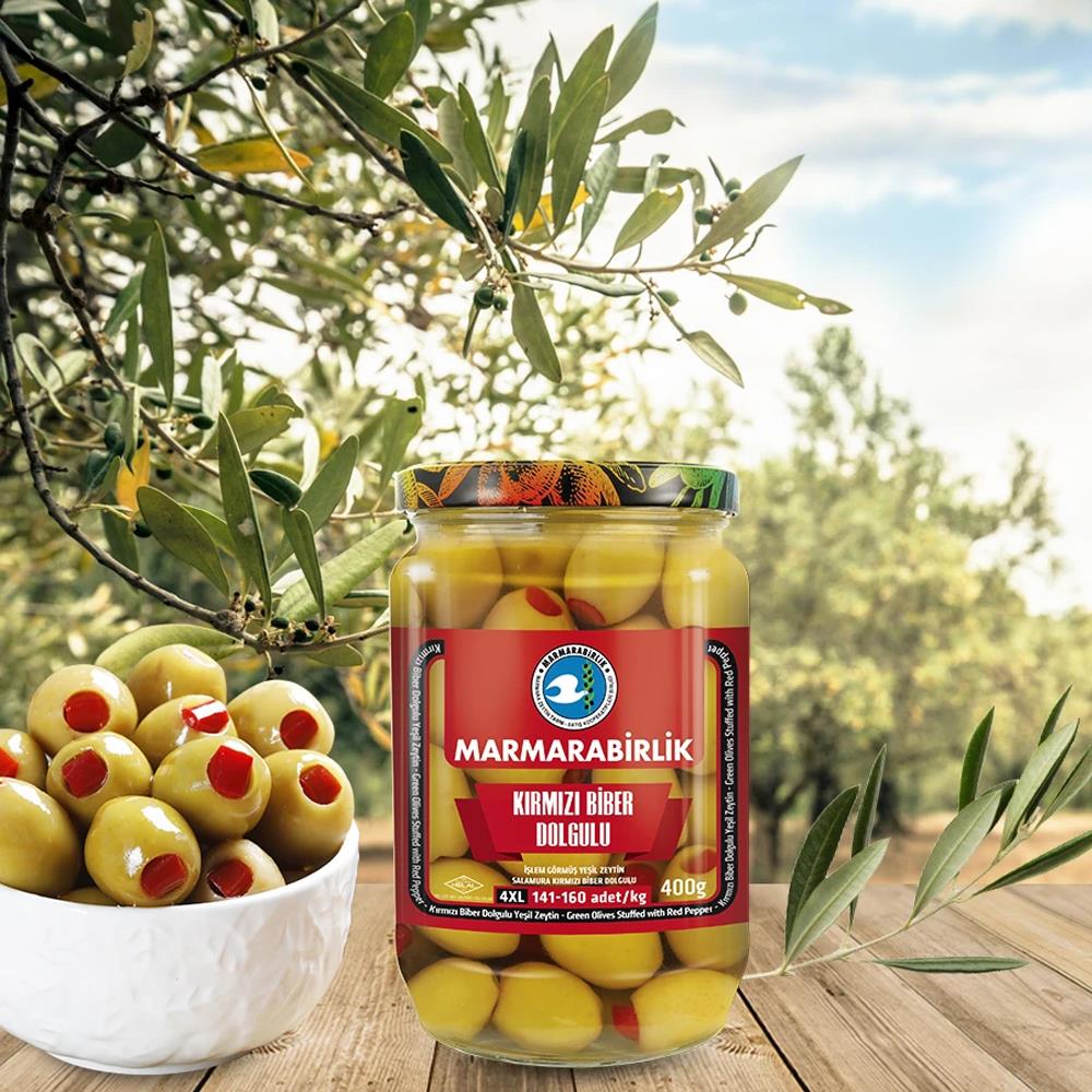 Yeşil ZeytinMarmarabirlik Y.Zeytin Dolgulu 400 Ml