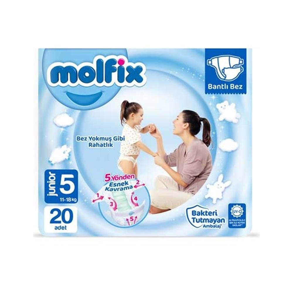 Bebek BezleriMolfix Jumbo Junior 5 Numara 11-18 kg 20 Adet