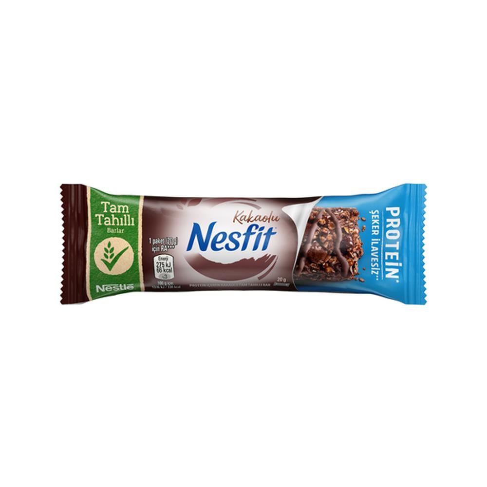 Bar KaplamalılarNestle Nesfit Bar Kakaolu Tam Tahıllı 20 gr Şeker İlavesiz