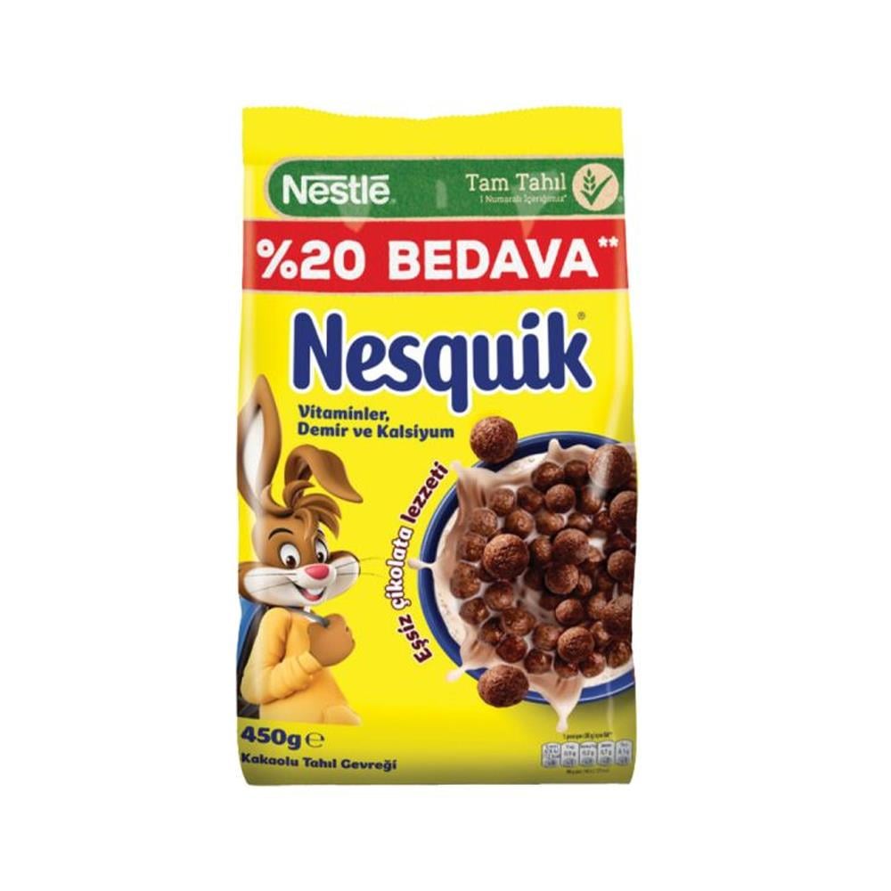 Mısır GevreğiNestle Nesquik Mısır Gevreği 450 Gr %20 Bedava