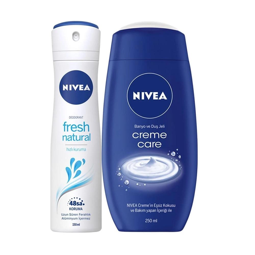 Kadın DeodorantNivea Deodorant Bayan Fresh Naturel 150 Ml+ Creme Care Banyo ve Duş Jeli 250 Ml Hediye