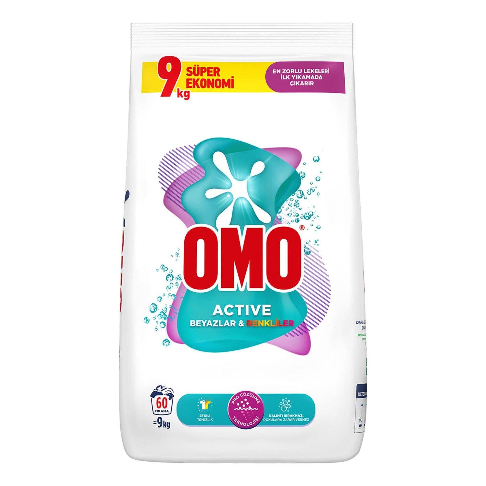 Toz DeterjanOmo Matik Active 9 kg 60 Yıkama