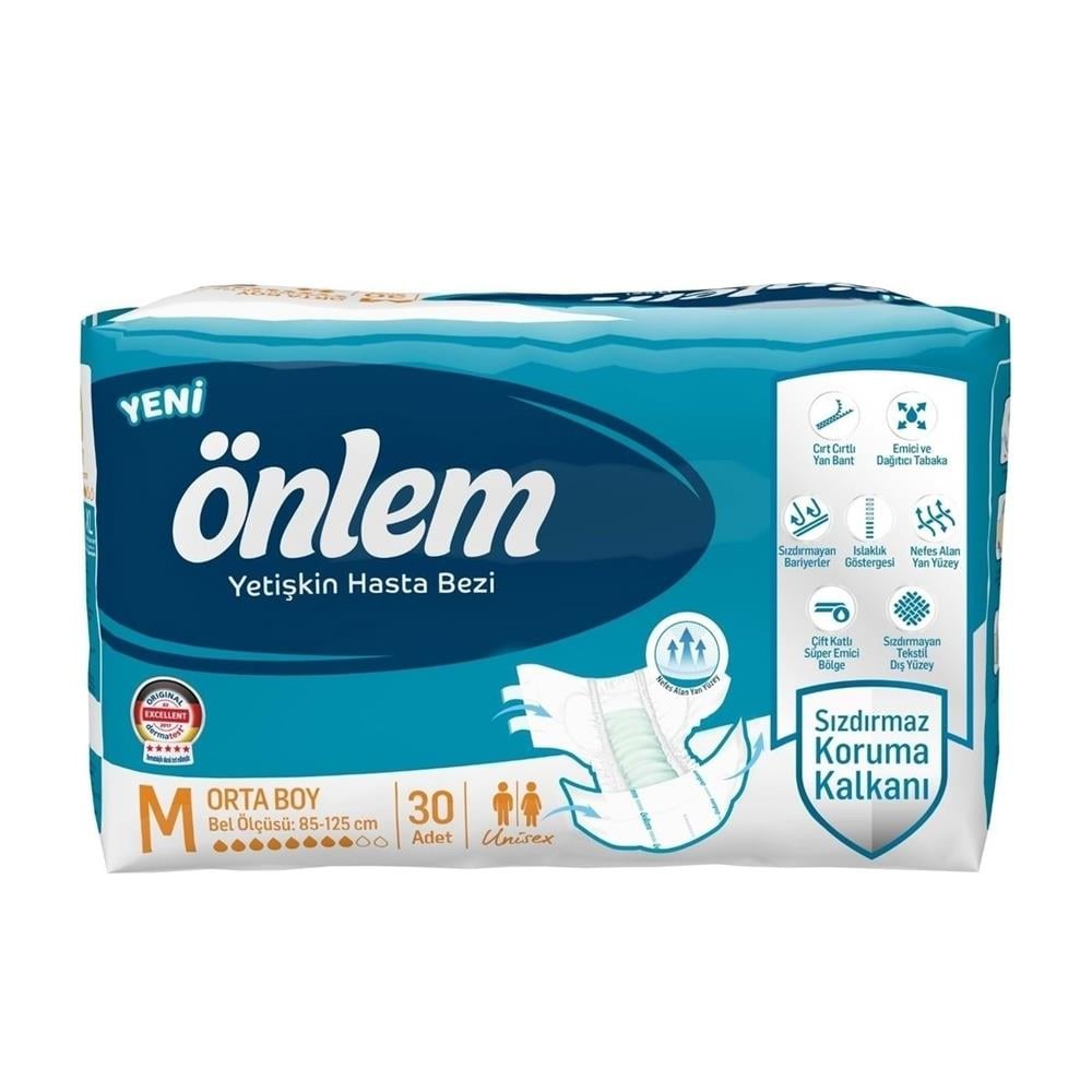 Hasta Bakım ÜrünleriÖnlem Yetişkin Hasta Bezi Orta ( Medium ) 30 Adet