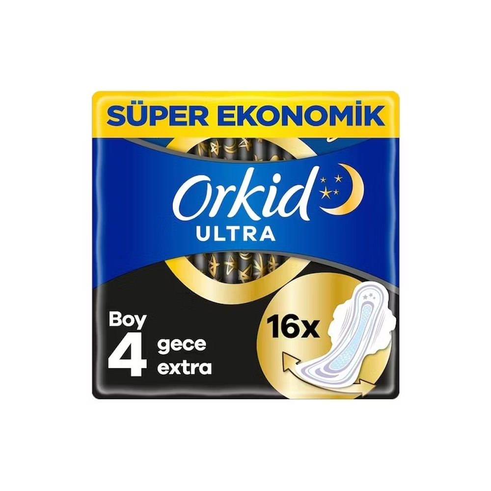 Ultra PedOrkid Hijyenik Ped Ultra Extra Dörtlü Gece Extra 16 lı