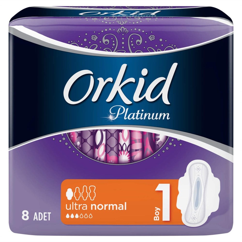 Orkid Platinum Hijyenik Ped Normal Tekli Paket 8 li