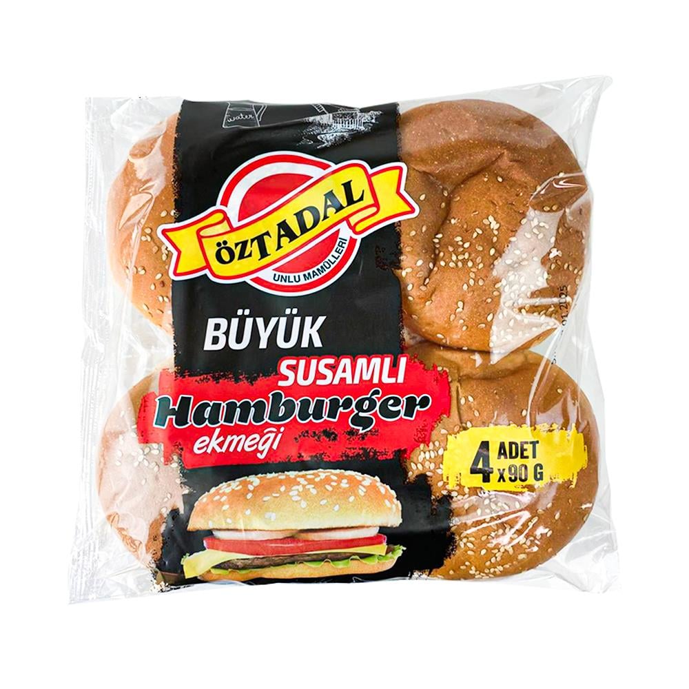 EkmekÖztadal  Büyük Susamlı Hamburger Ekmeği 4 x 90 Gr