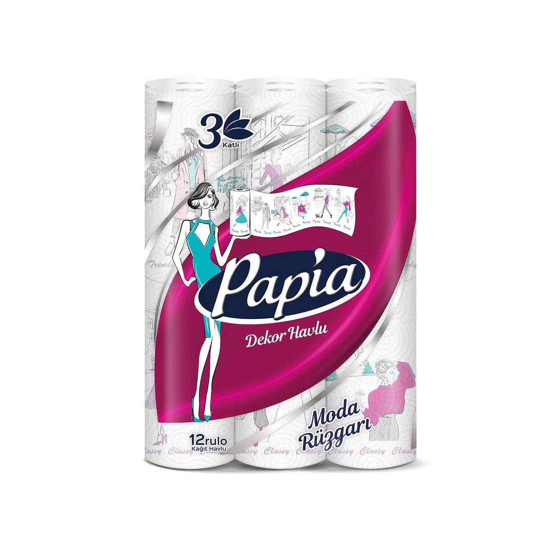 Kağıt HavluPapia Kağıt Havlu Dekor Moda Rüzgarı 12 li