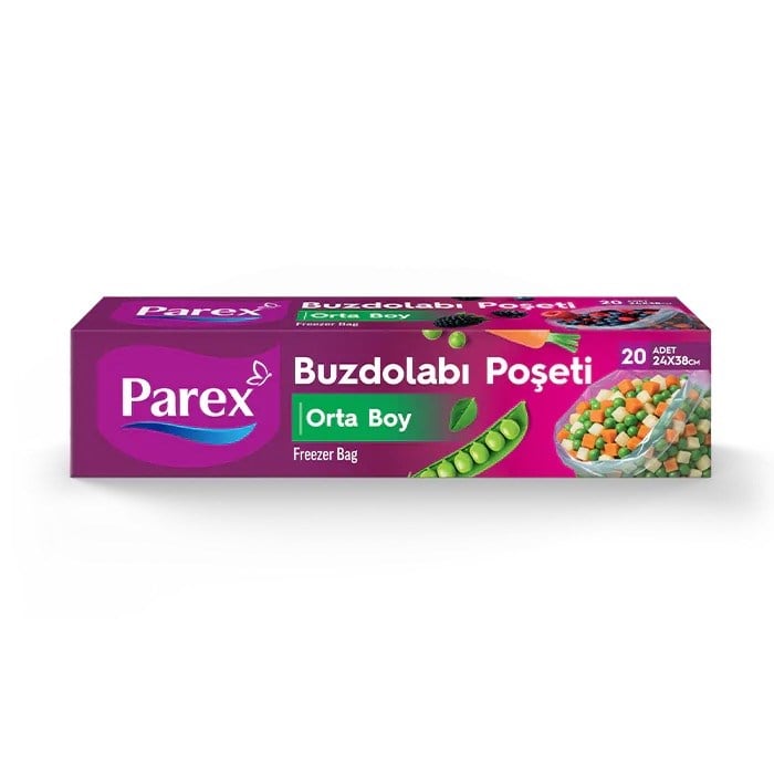 Buzdolabı PoşetiParex Buzdolabı Poşeti Orta Boy 24*38 cm 20 li