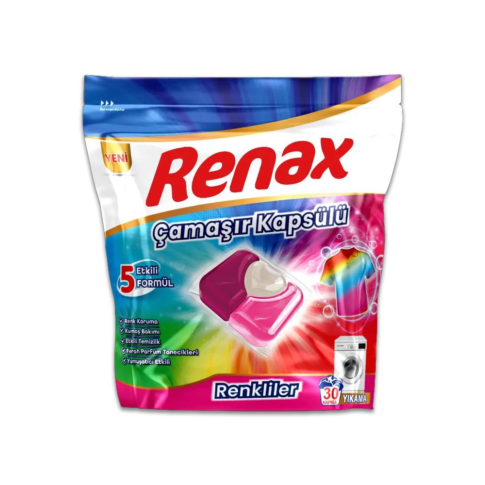 Çamaşır DeterjanıRenax Çamaşır Kapsülü Renkliler 30 lu 480 g
