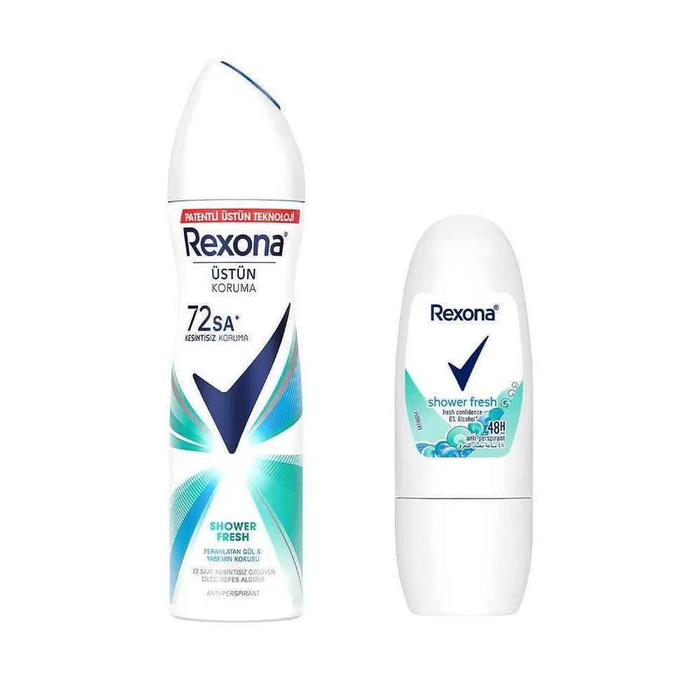 Kadın DeodorantRexona Sprey Deodorant Kadın Shower Fresh 150 ML+20 ml Roll-on
