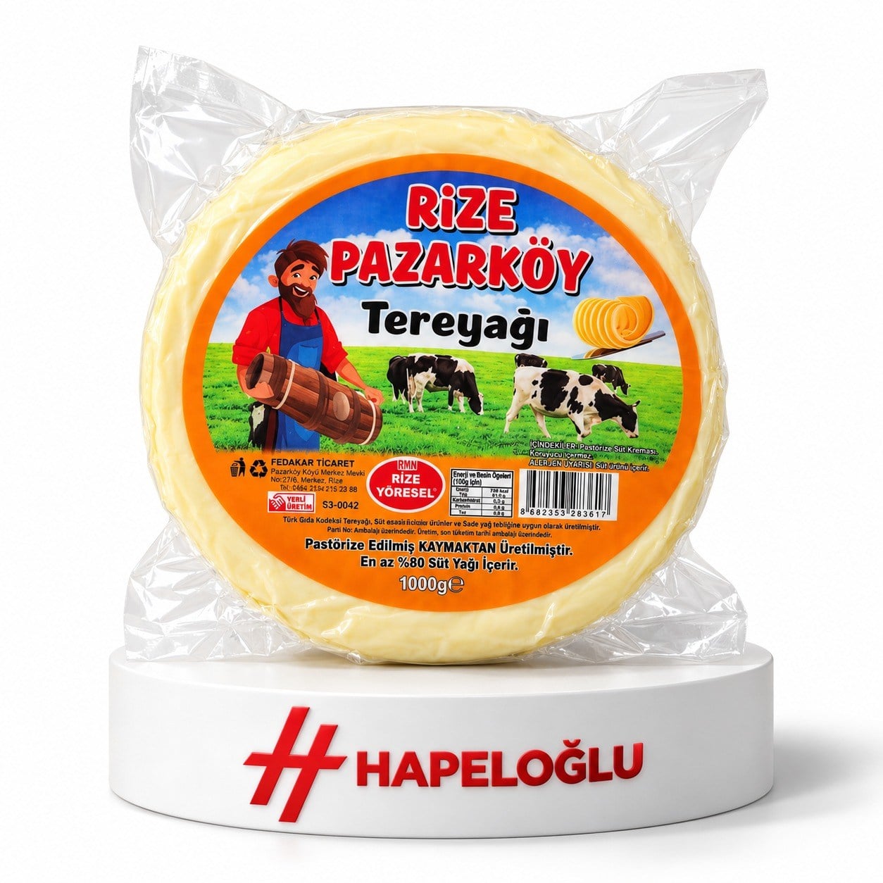 TereyağRize Pazarköy Tereyağı 1 kg Topak