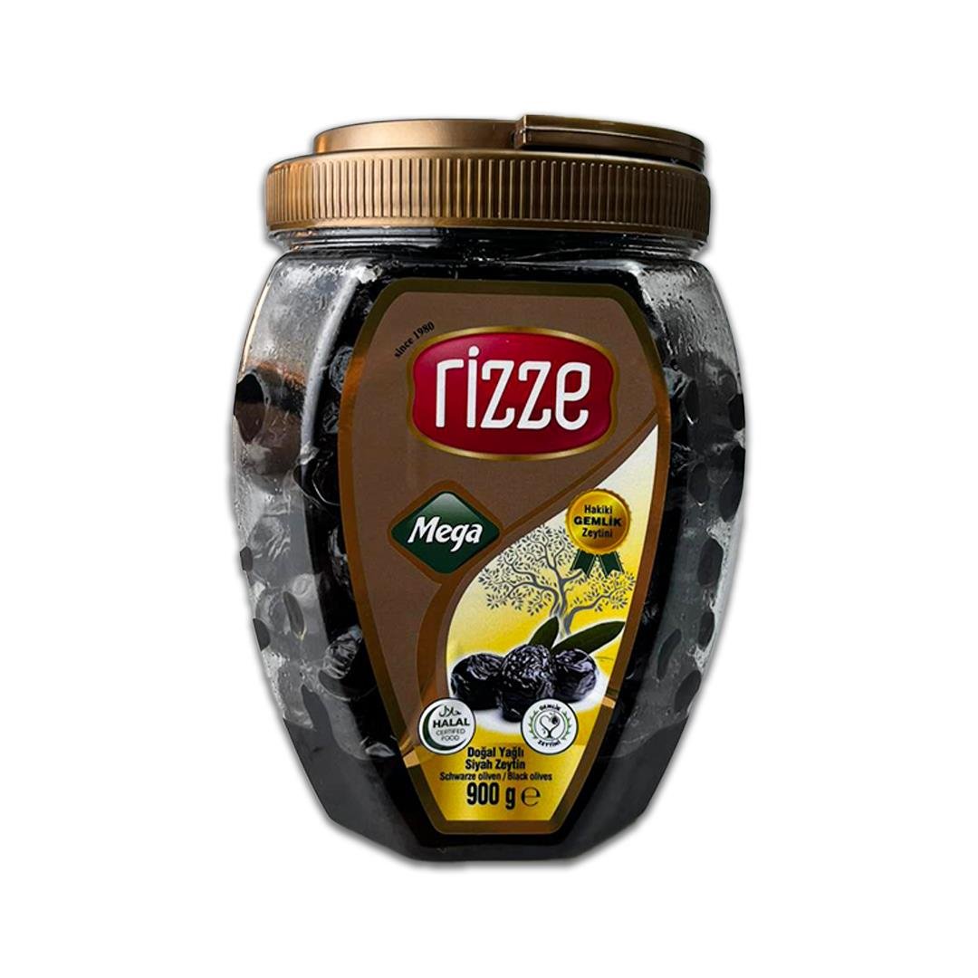 Siyah ZeytinRizze Siyah Zeytin Mega Yağlı 900 gr Pet