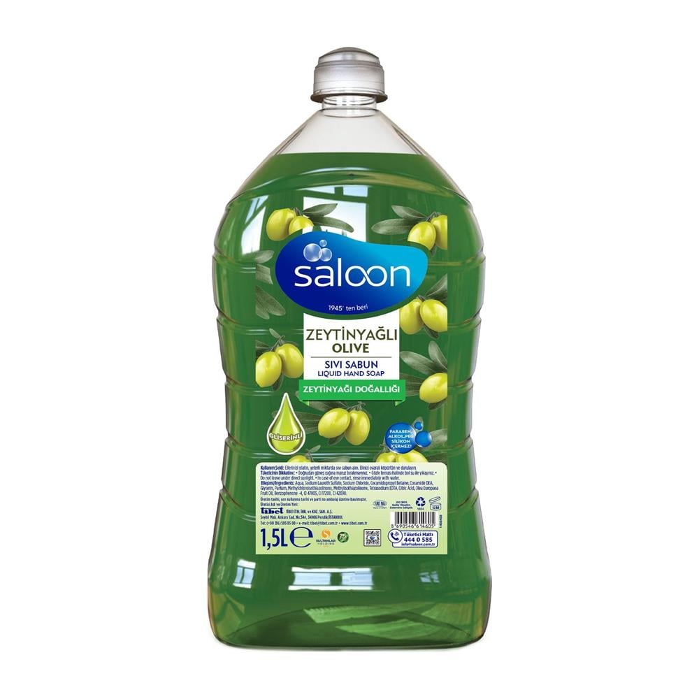 Katı, Sıvı SabunSaloon Sıvı Sabun Zeytinyağlı 1.5 Lt