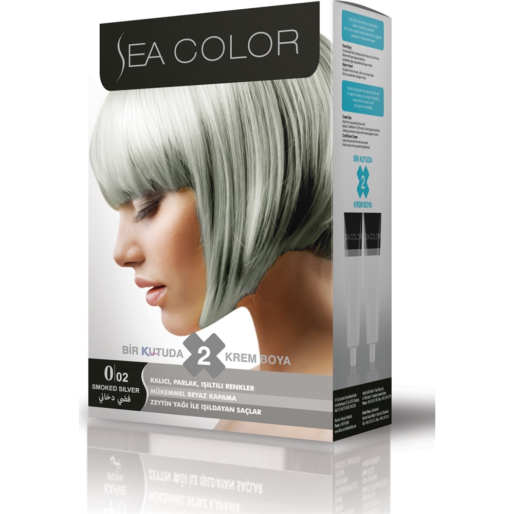 Sea Color Saç Boyası Gümüş Gri Set Boya 0.02