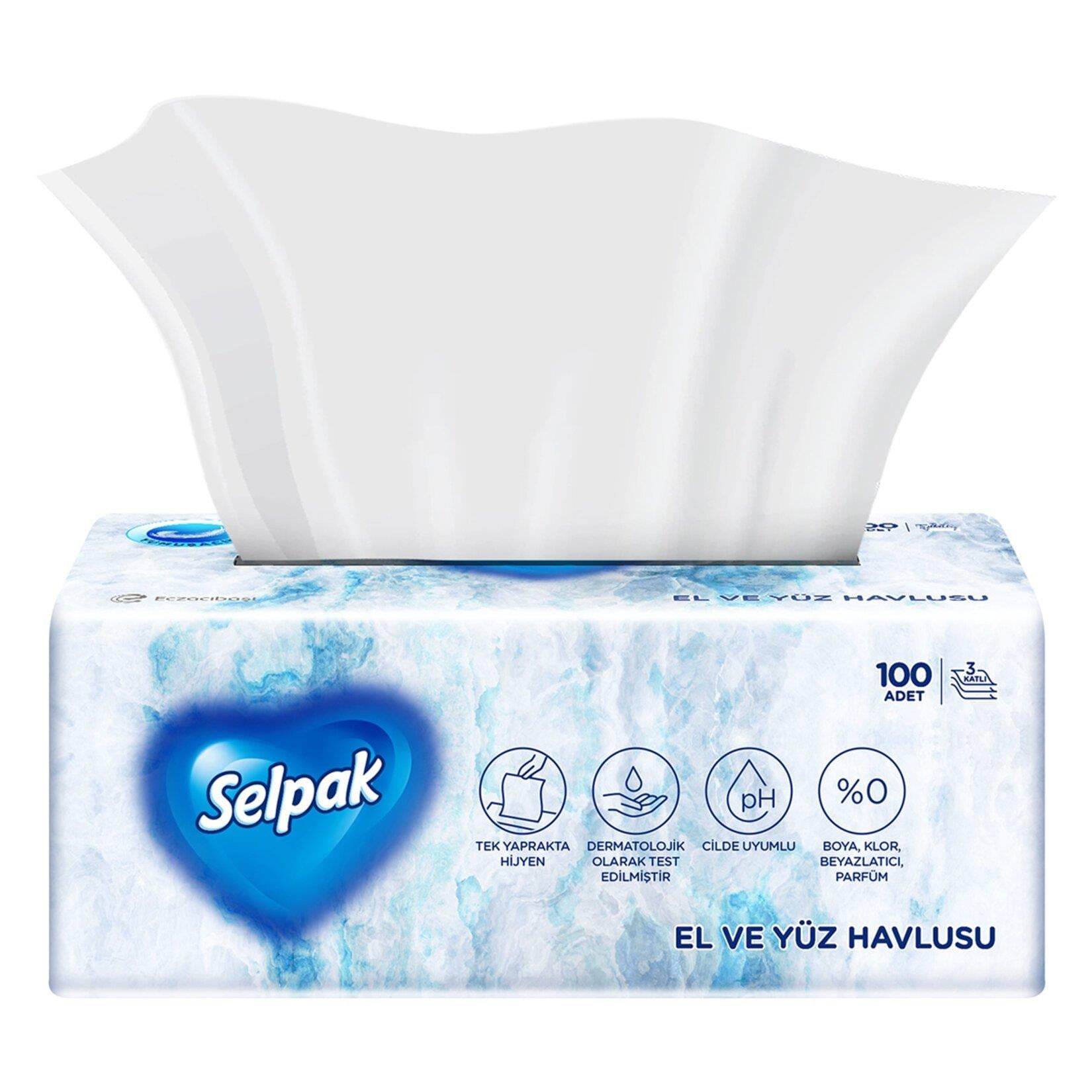 Kağıt HavluSelpak El ve Yüz Havlusu 3 Katlı 100 lü