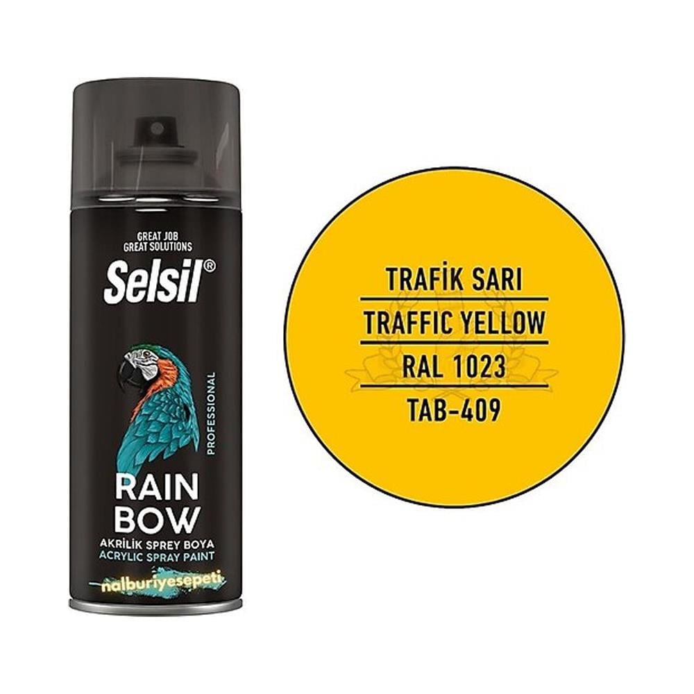 HırdavatSelsil Rainbow Sprey Boya Trafik Sarı 400 Ml. - Ral1023