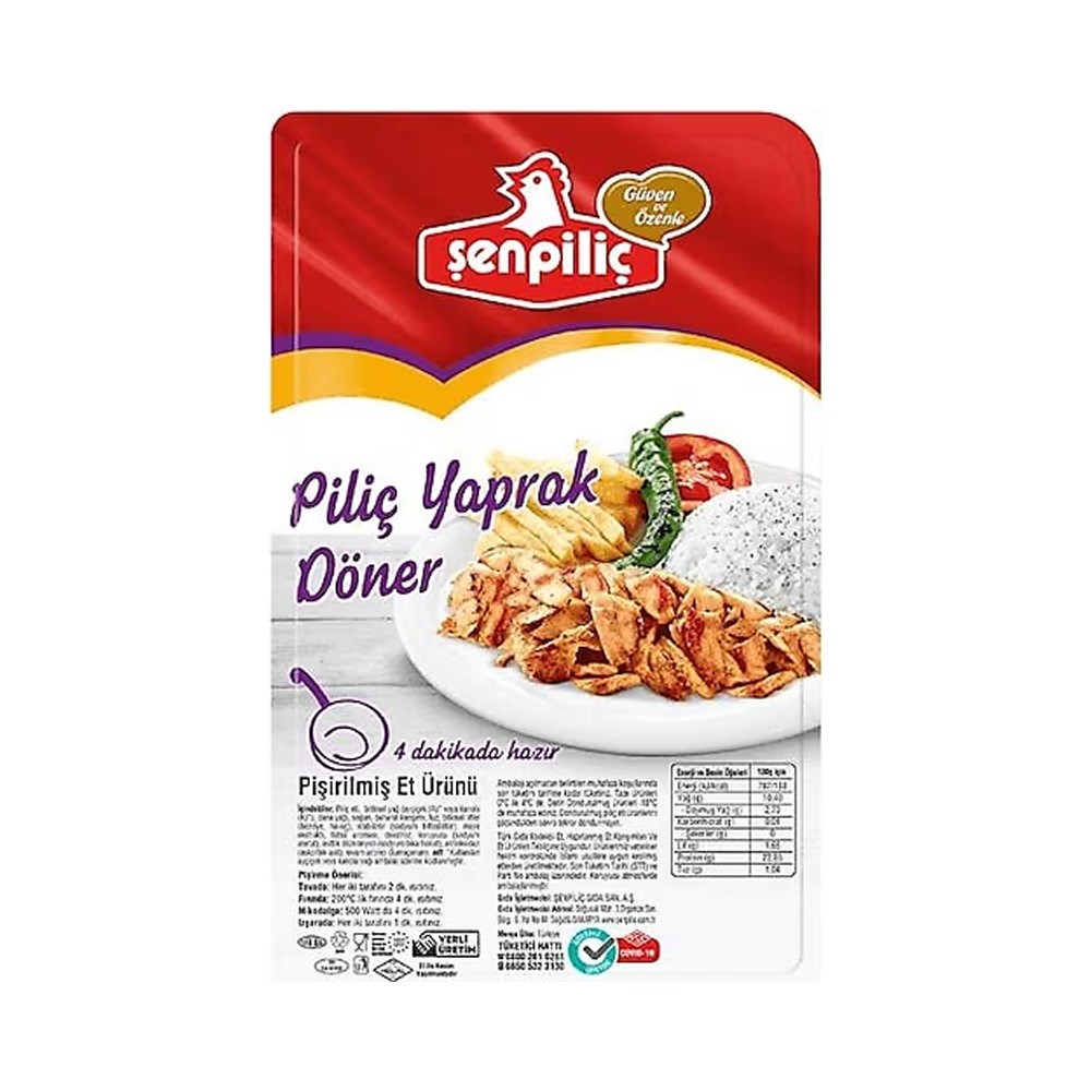 Et ÜrünleriŞenpiliç Piliç Yaprak Döner 500 g