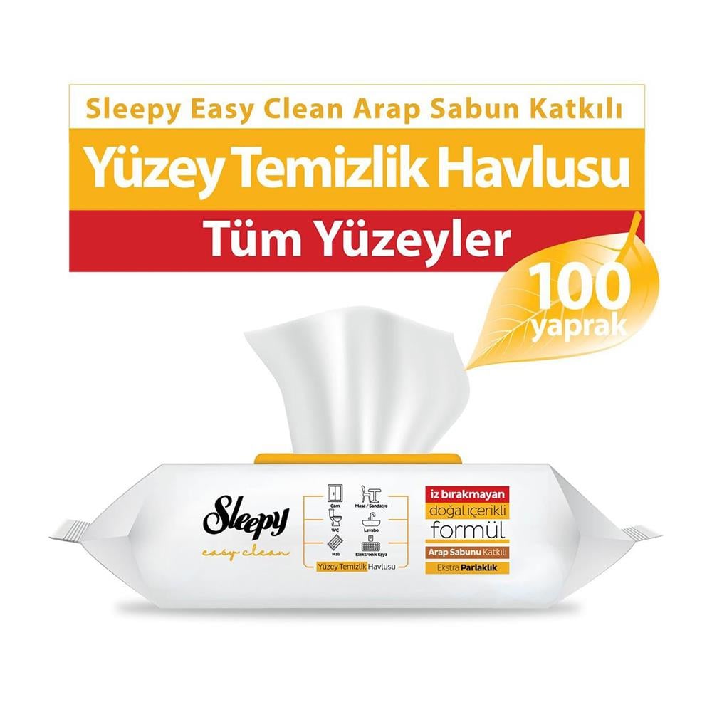 Sleepy Easy Clean Yüzey Temizlik Havlusu 100 lü Arap Sabunu Katkılı