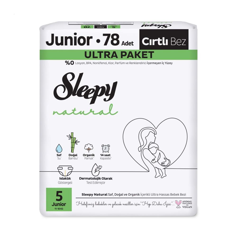 Bebek BezleriSleepy Natural Ultra Bebek Bezi Junior No:5 11-18 kg 78 Adet