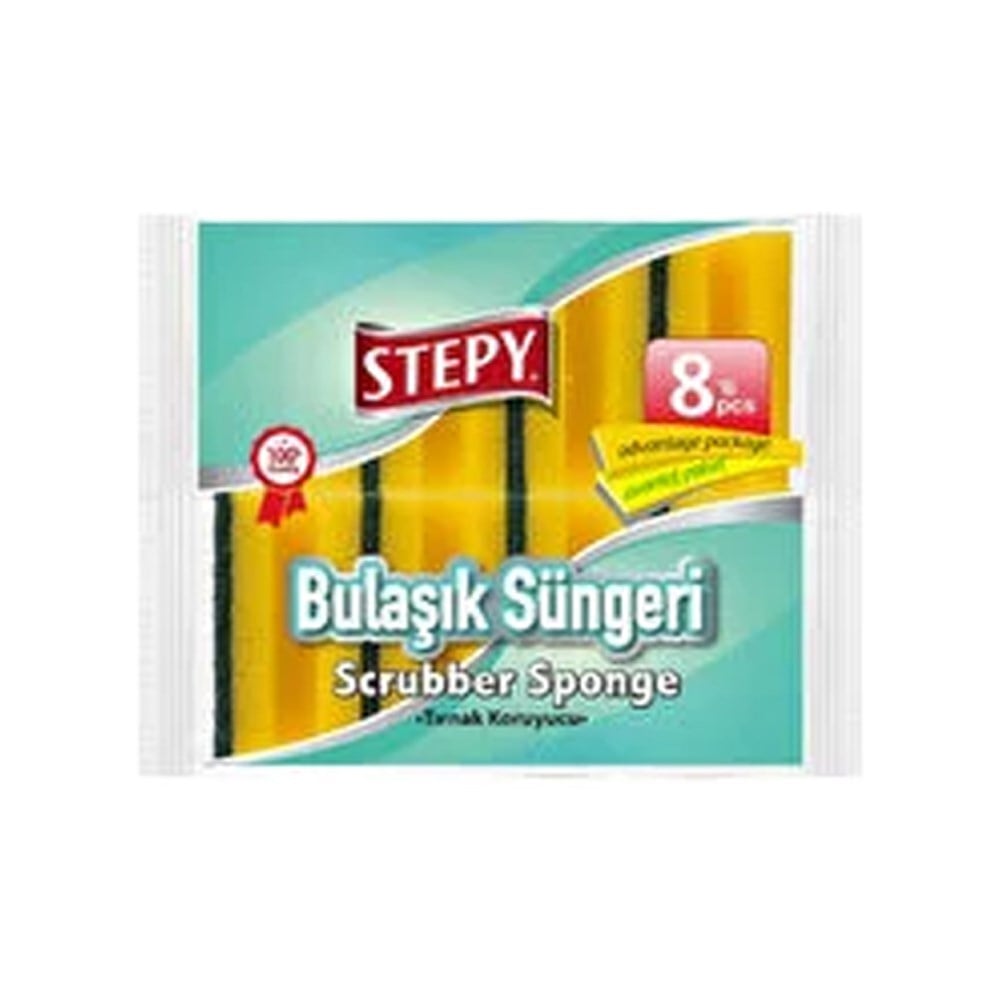 Bulaşık SüngeriStepy Bulaşık Süngeri 8 li Oluklu